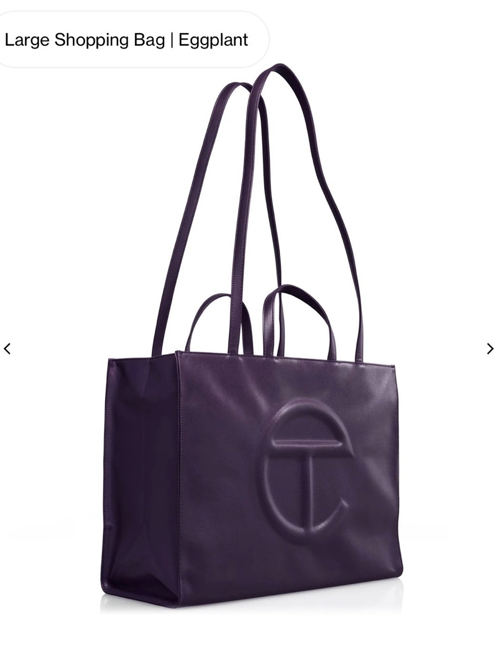 Telfar Large Shopping Bag, Eggplant - Picture 2 of 4